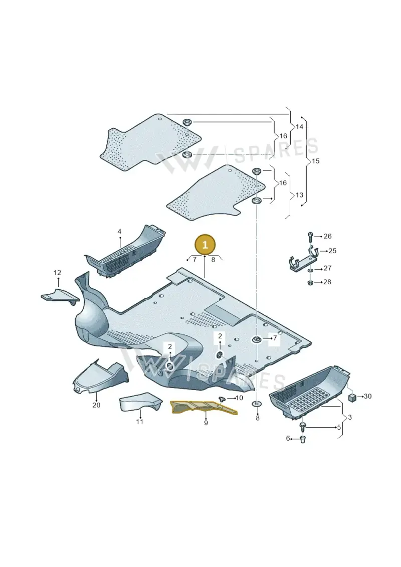 7E2863711F7U1 — Volkswagen Caravelle (2015-2019) diagram 410863000, position 1