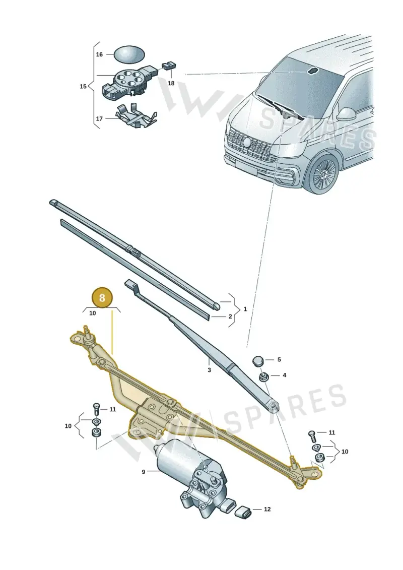 7E2955603C — Volkswagen Transporter Multivan (2019-2024) diagram 7em955000, position 8