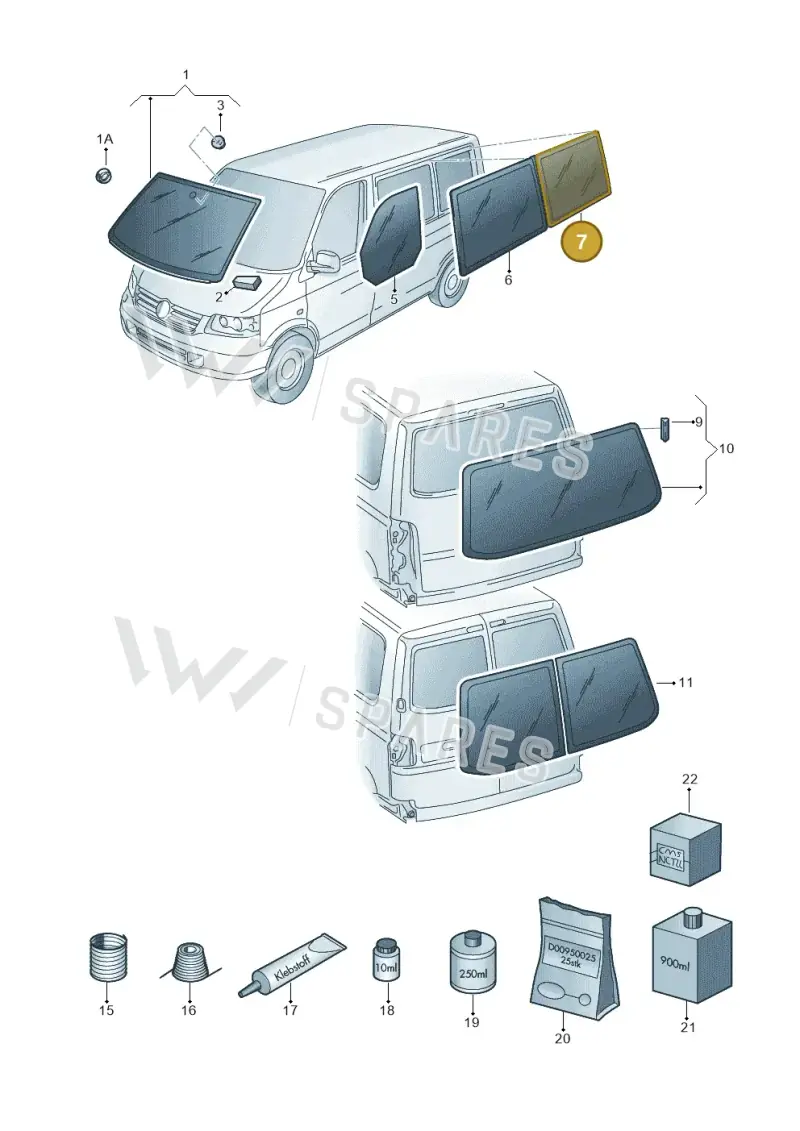 7E3845331HNVB — Volkswagen Transp. caravelle (2011-2015) diagram 410845000, position 7