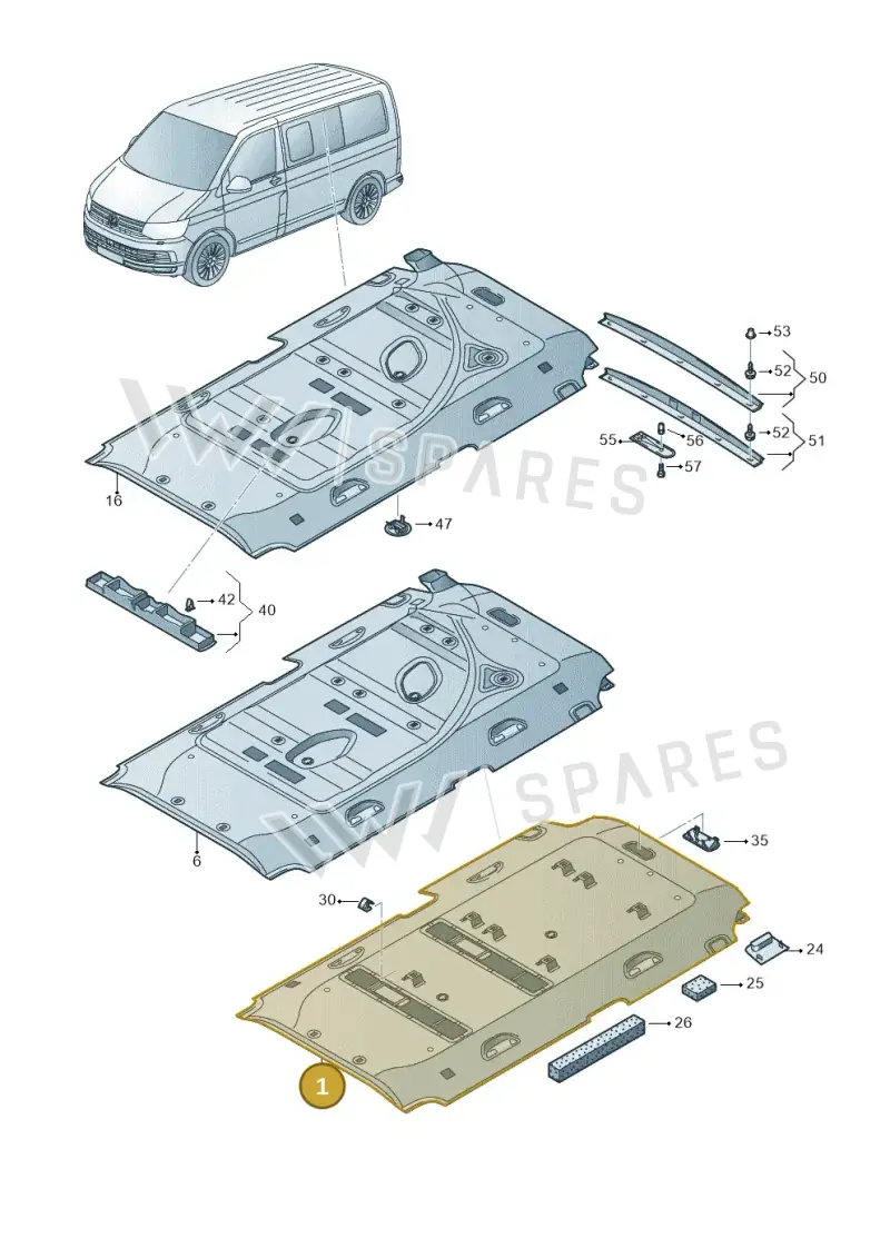 7E3867503D6K8 — Volkswagen Caravelle (2015-2019) diagram 861867650, position 1