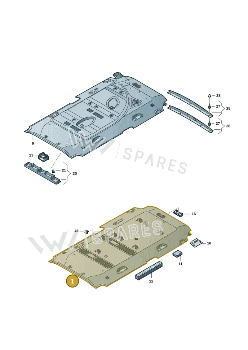 7E3867503G6K8 — Volkswagen Caravelle (2019-2024) diagram 7ep867060, position 1