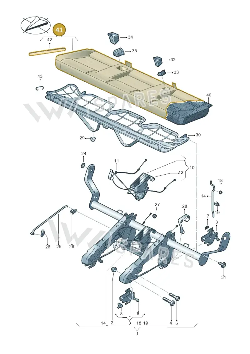 7E3885405PHRB — Volkswagen Caravelle (2015-2019) diagram 861885010, position 41