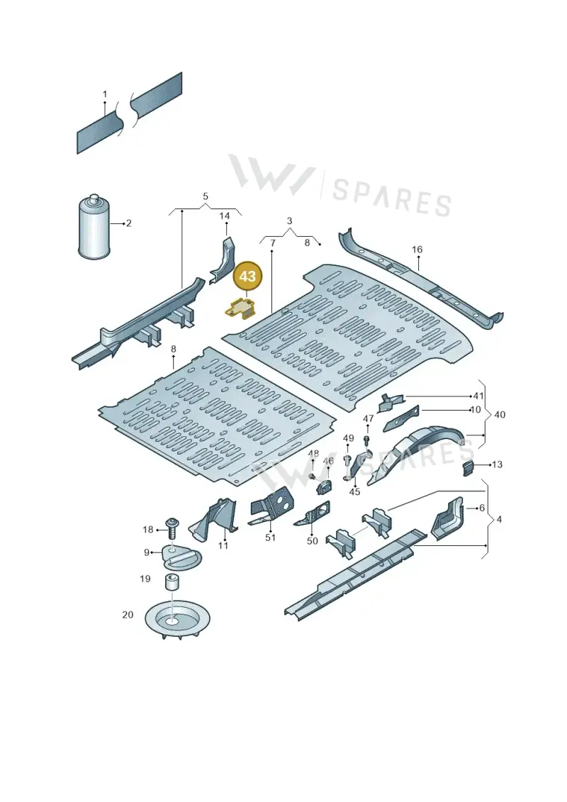 7E5809321 — Volkswagen Transp. caravelle (2011-2015) diagram 410801200, position 43