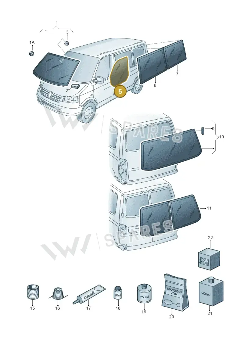 7E5845201A — Volkswagen Transp. caravelle (2011-2015) diagram 410845000, position 5