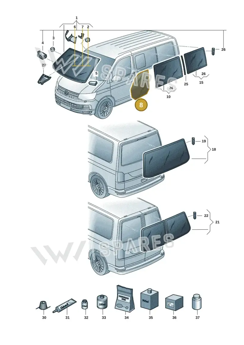 7E5845201A — Volkswagen Caravelle (2019-2024) diagram 7ep845000, position 8