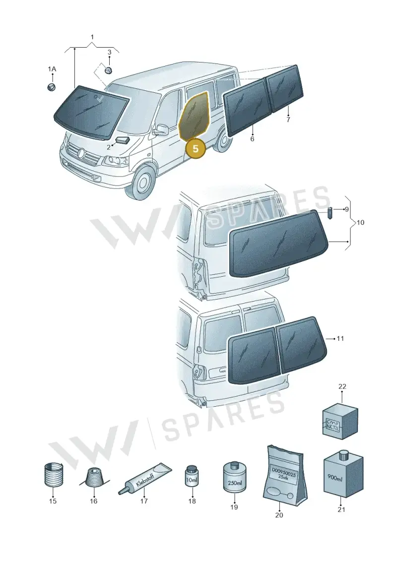 7E5845202A — Volkswagen Transp. caravelle (2011-2015) diagram 410845000, position 5