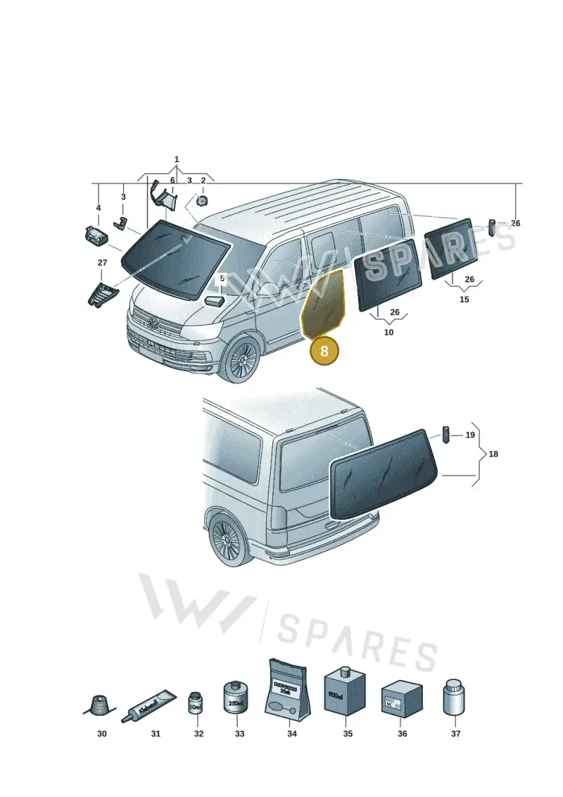 7E5845202A — Volkswagen Transporter Multivan (2019-2024) diagram 7em845000, position 8
