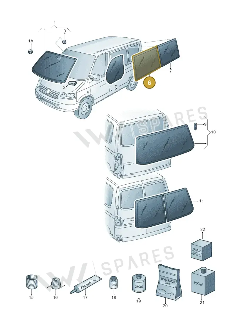 7E5845301G — Volkswagen Transp. caravelle (2011-2015) diagram 410845000, position 6