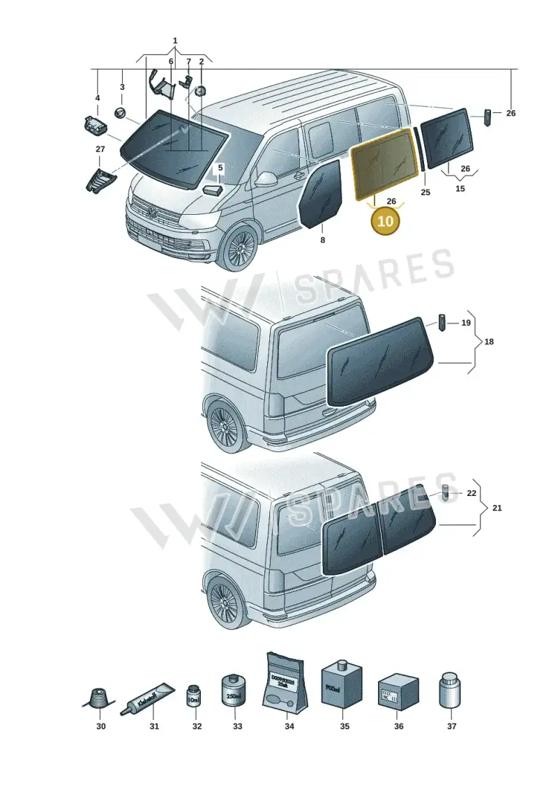 7E5845301G — Volkswagen Caravelle (2019-2024) diagram 7ep845000, position 10