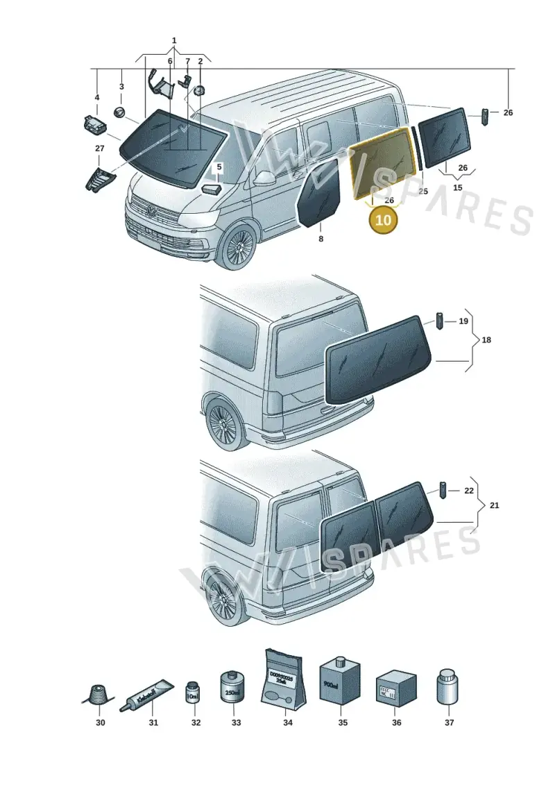 7E5845301NNVB — Volkswagen Caravelle (2019-2024) diagram 7ep845000, position 10