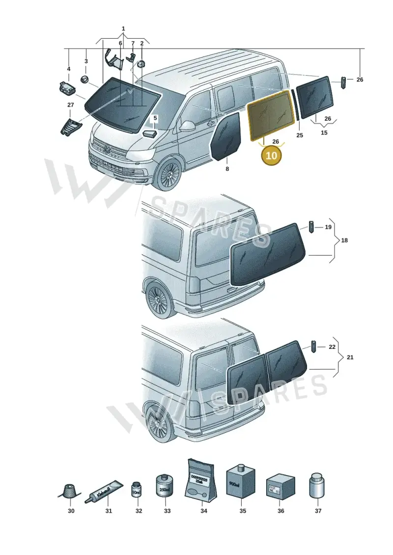 7E5845305MNVB — Volkswagen Caravelle (2019-2024) diagram 7ep845000, position 10
