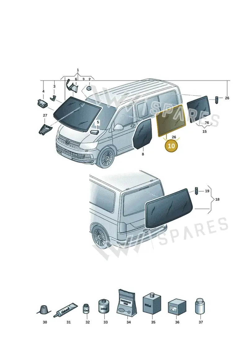 7E5845305NNVB — Volkswagen Transporter Multivan (2019-2024) diagram 7em845000, position 10