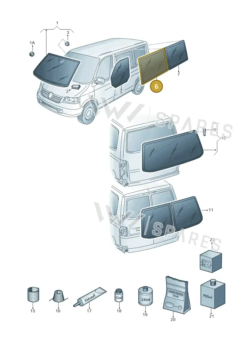 7E5845306G — Volkswagen Transp. caravelle (2011-2015) diagram 410845000, position 6