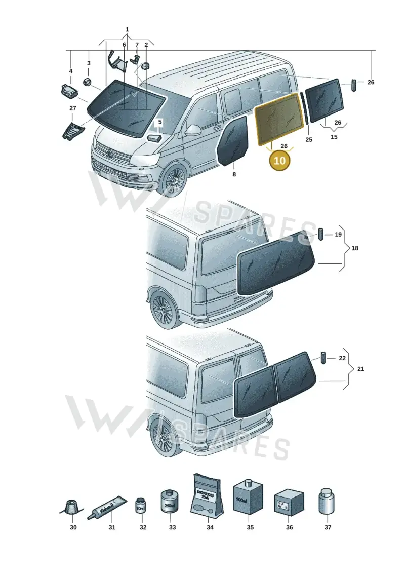 7E5845306G — Volkswagen Caravelle (2019-2024) diagram 7ep845000, position 10