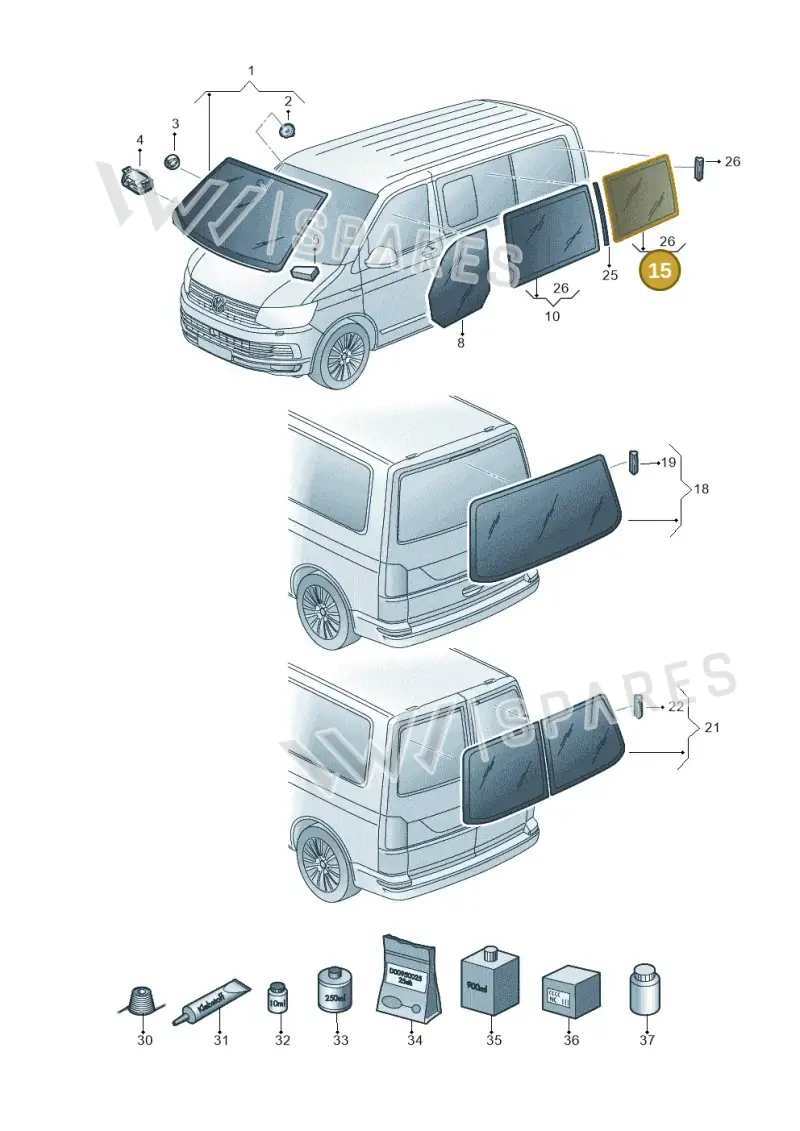 7E5845332E — Volkswagen Caravelle (2015-2019) diagram 861845000, position 15