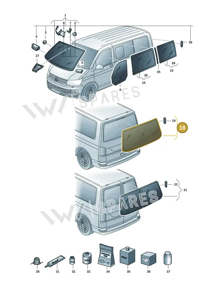 7E5845503ENVB — Volkswagen Caravelle (2019-2024) diagram 7ep845000, position 18
