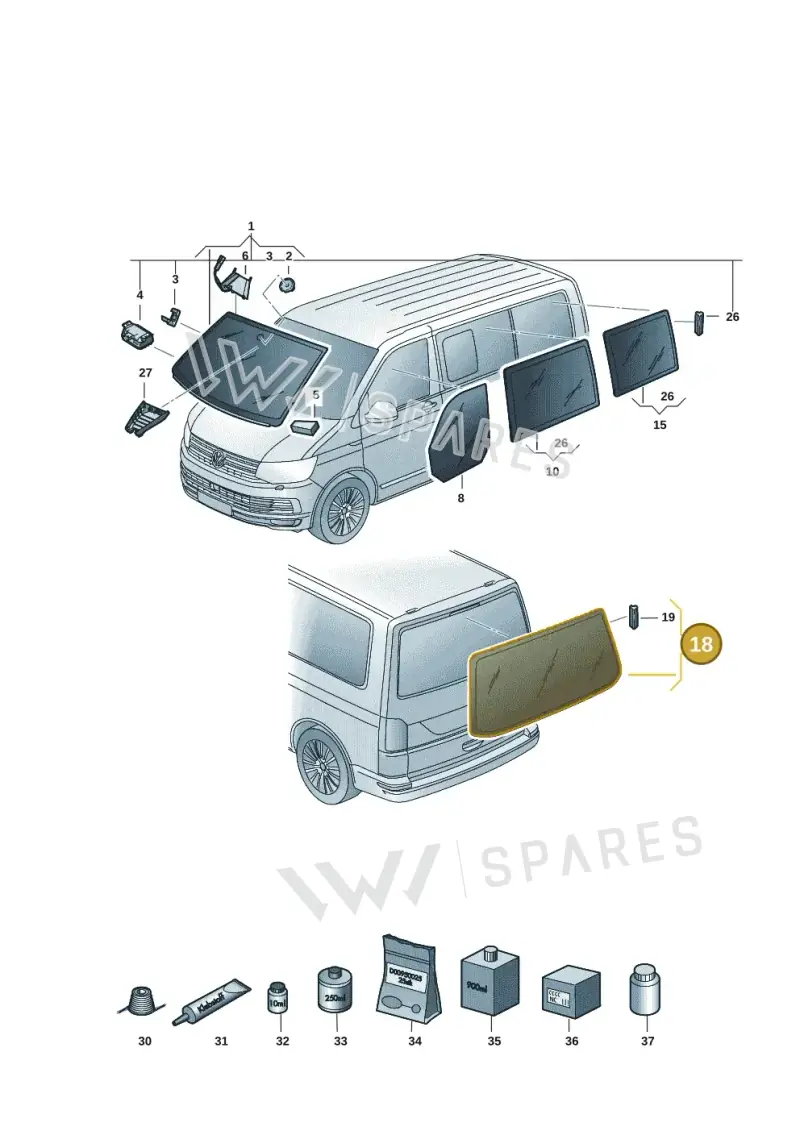 7E5845503ENVB — Volkswagen Transporter Multivan (2019-2024) diagram 7em845000, position 18
