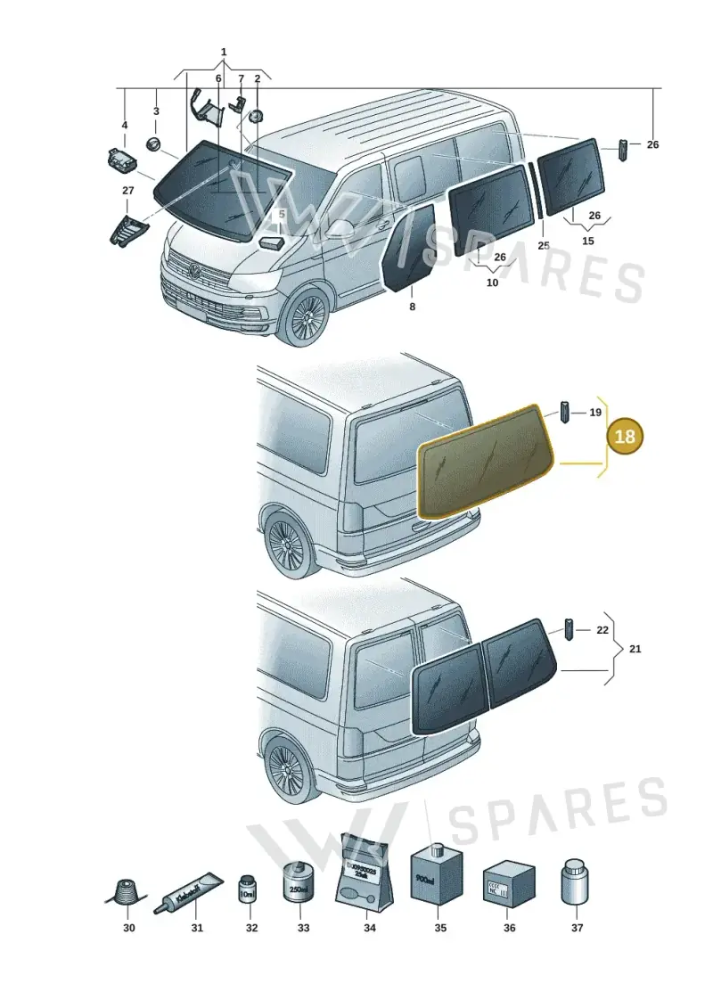 7E5845503FNVB — Volkswagen Caravelle (2019-2024) diagram 7ep845000, position 18
