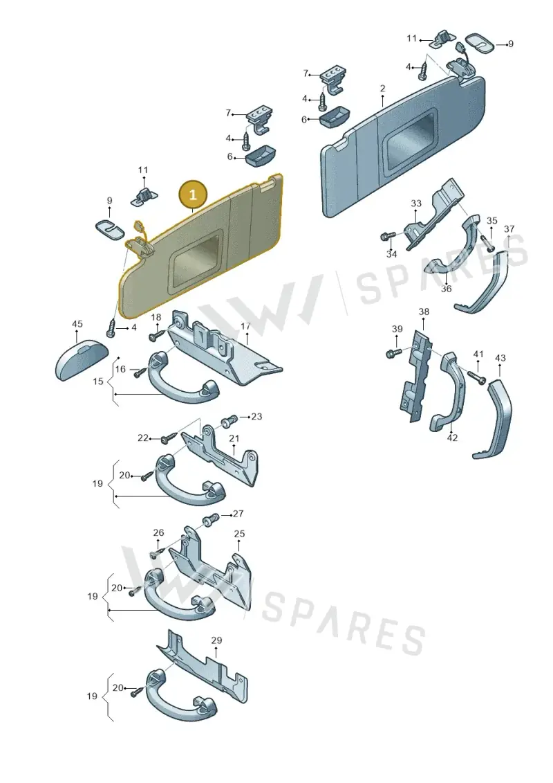 7E5857551F2G5 — Volkswagen Caravelle (2015-2019) diagram 861857500, position 1