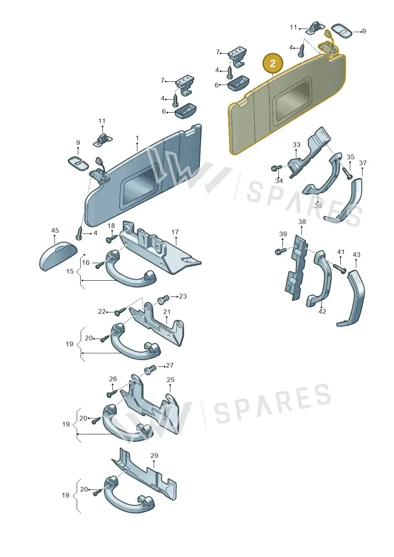 7E5857552M2G5 — Volkswagen Caravelle (2015-2019) diagram 861857500, position 2