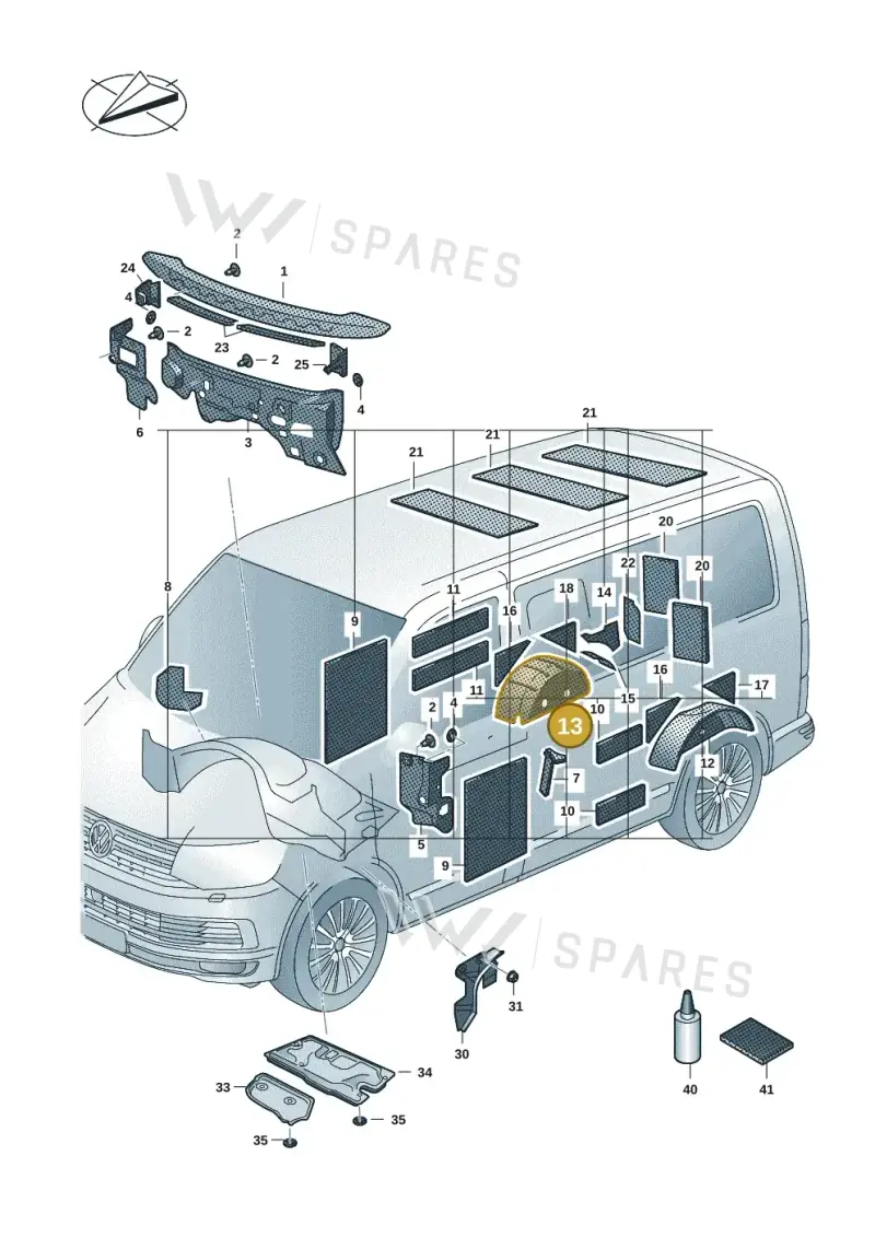 7E5863814 — Volkswagen Transporter Multivan (2019-2024) diagram 7em863400, position 13