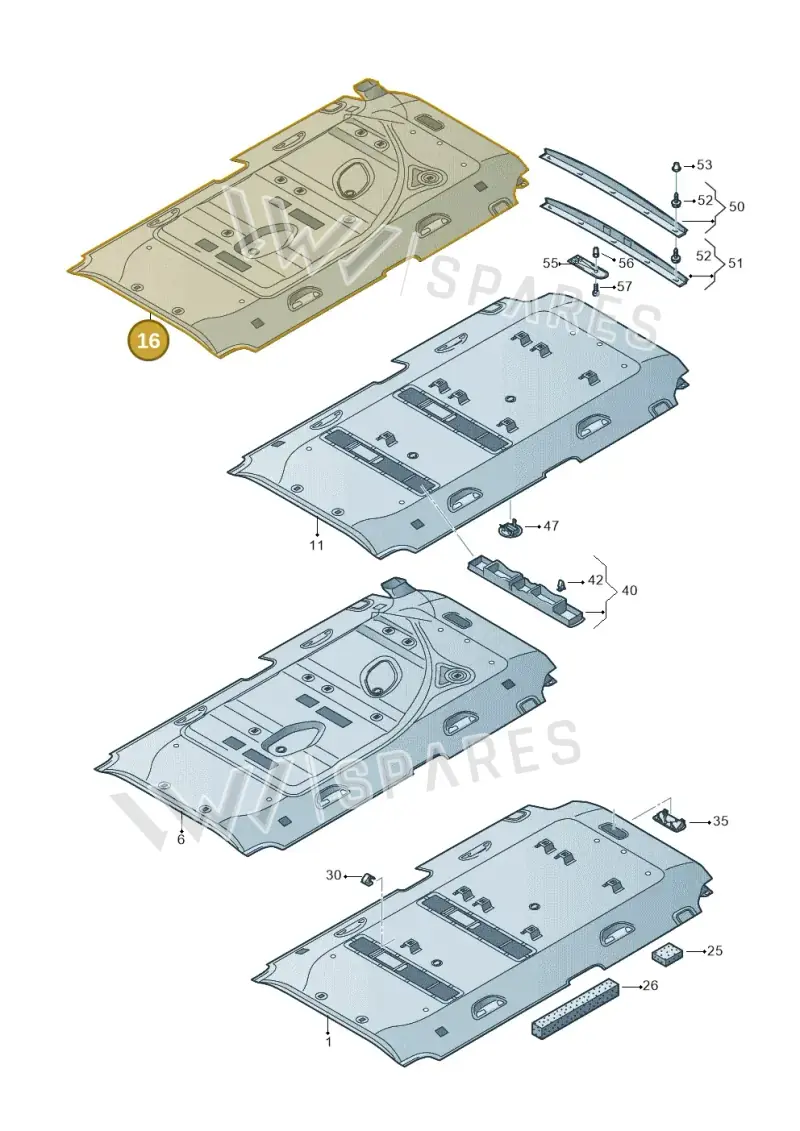 7E5867499BG3P5 — Volkswagen Transp. caravelle (2011-2015) diagram 410867650, position 16