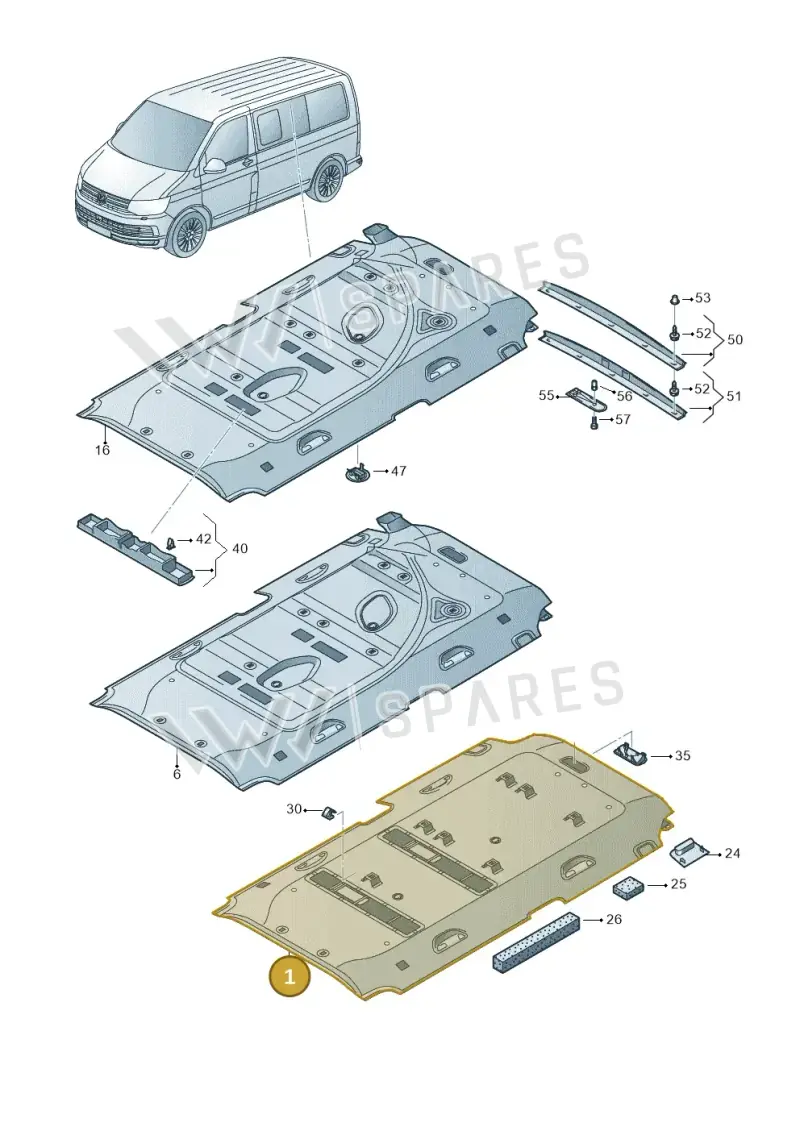 7E5867503B6K8 — Volkswagen Caravelle (2015-2019) diagram 861867650, position 1