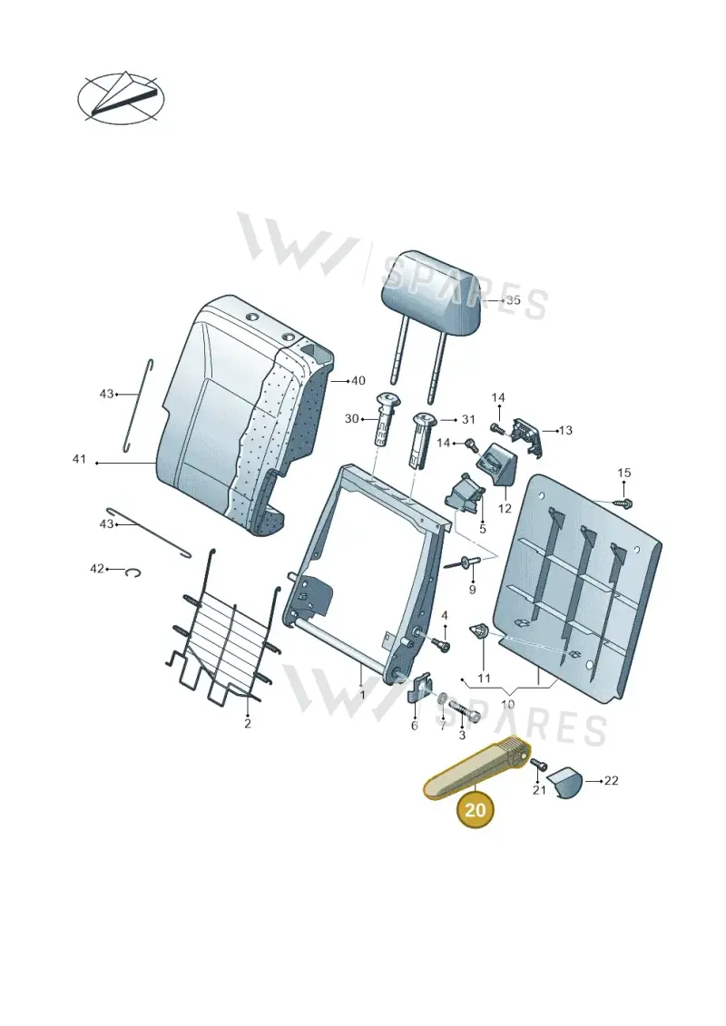 7E5883082AJHVL — Volkswagen California (2015-2019) diagram 861883700, position 20