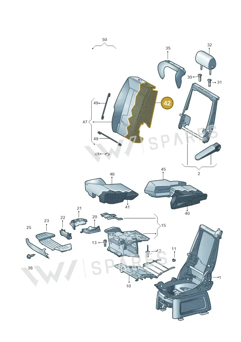 7E5883775B — Volkswagen Transporter Multivan (2019-2024) diagram 679883350, position 42