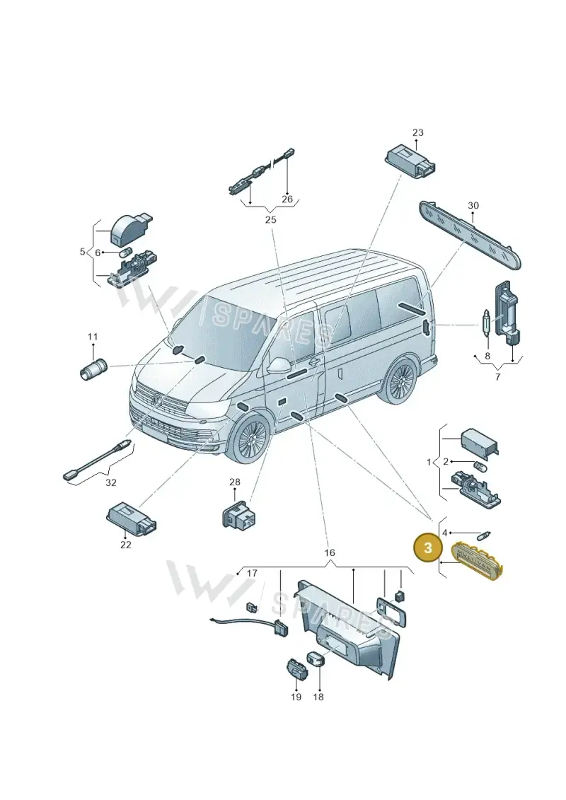 7E5947415S72A — Volkswagen Caravelle (2015-2019) diagram 861947040, position 3