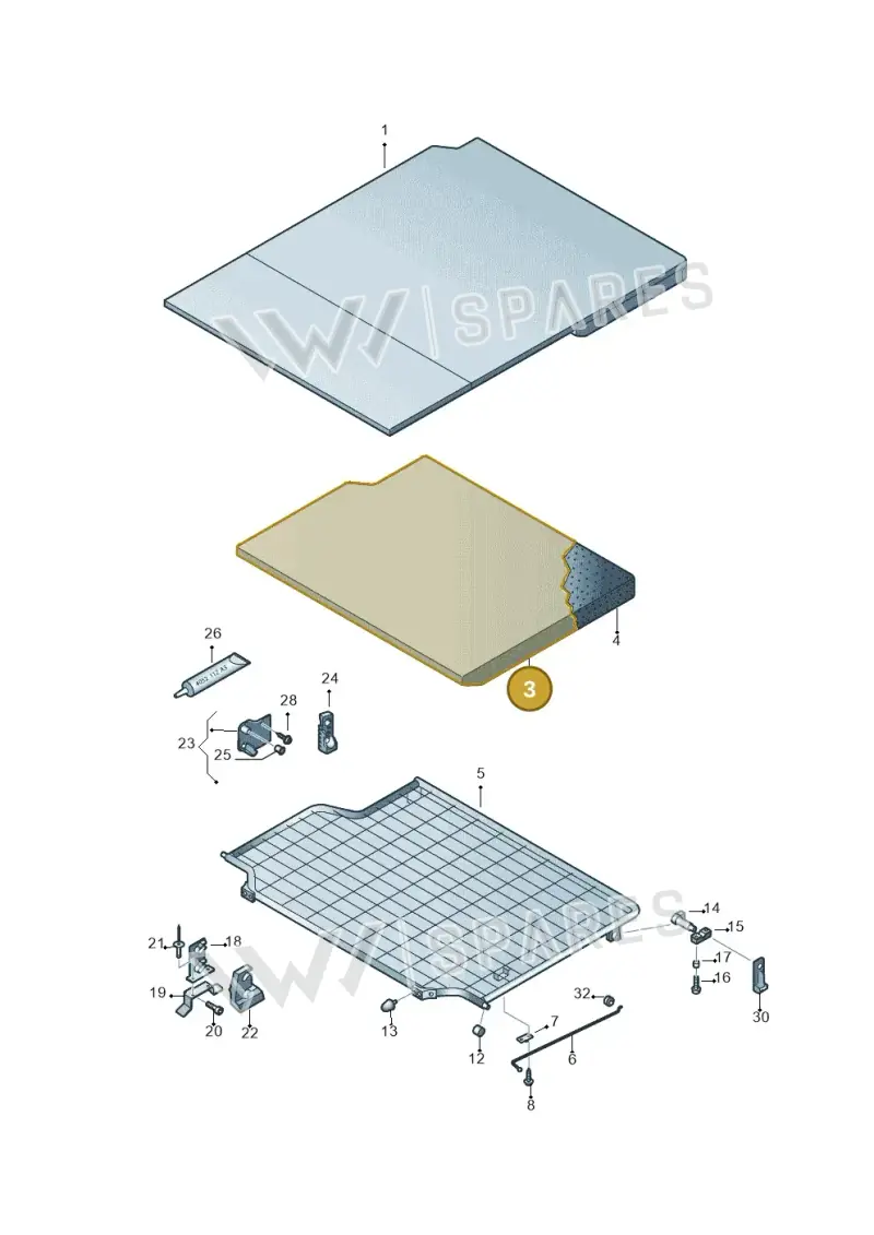 7E7067139ALQU — Volkswagen California (2015-2019) diagram 733067500, position 3