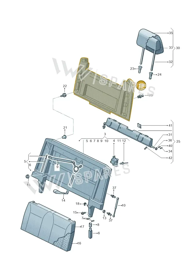 7E7067361DNA2 — Volkswagen Caravelle (2019-2024) diagram 871067360, position 19