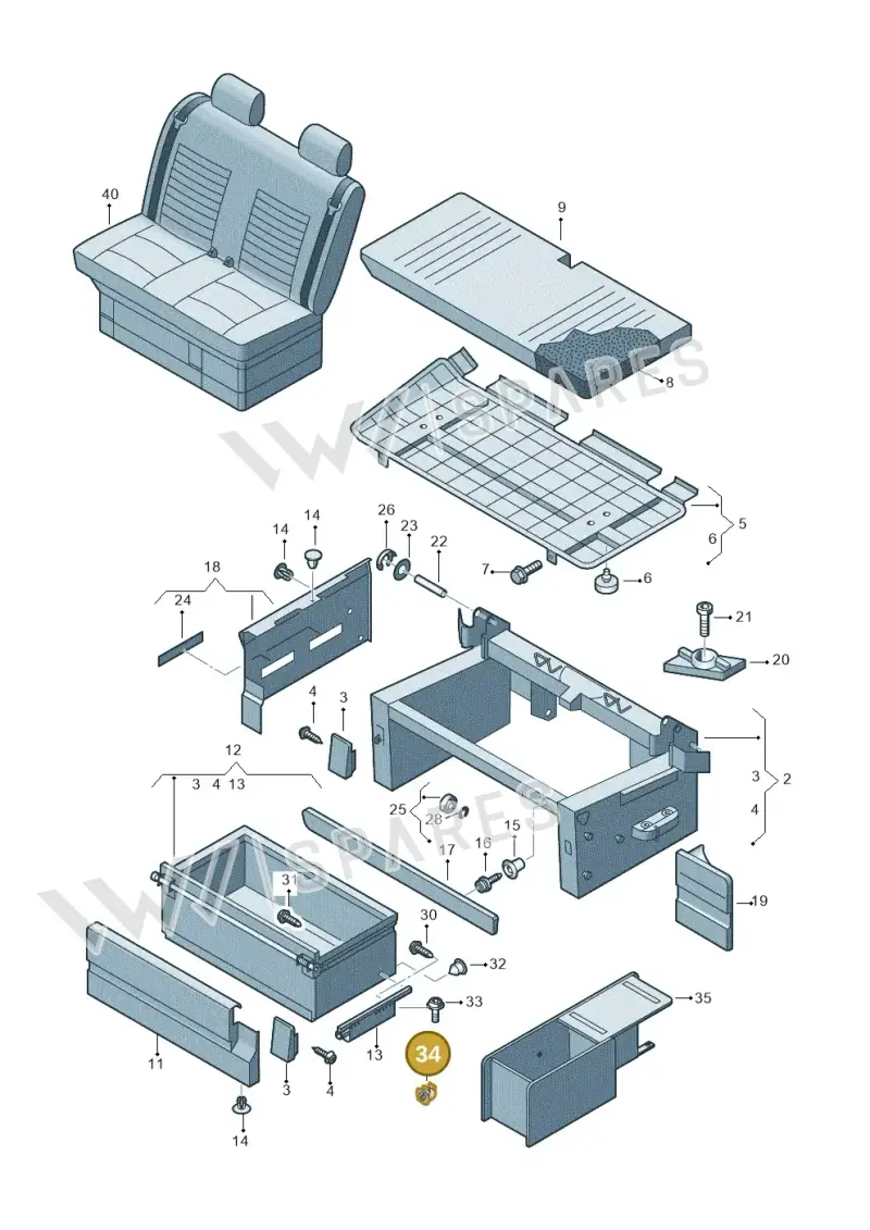 7E7067813 — Volkswagen Caravelle (2015-2019) diagram 731883500, position 34