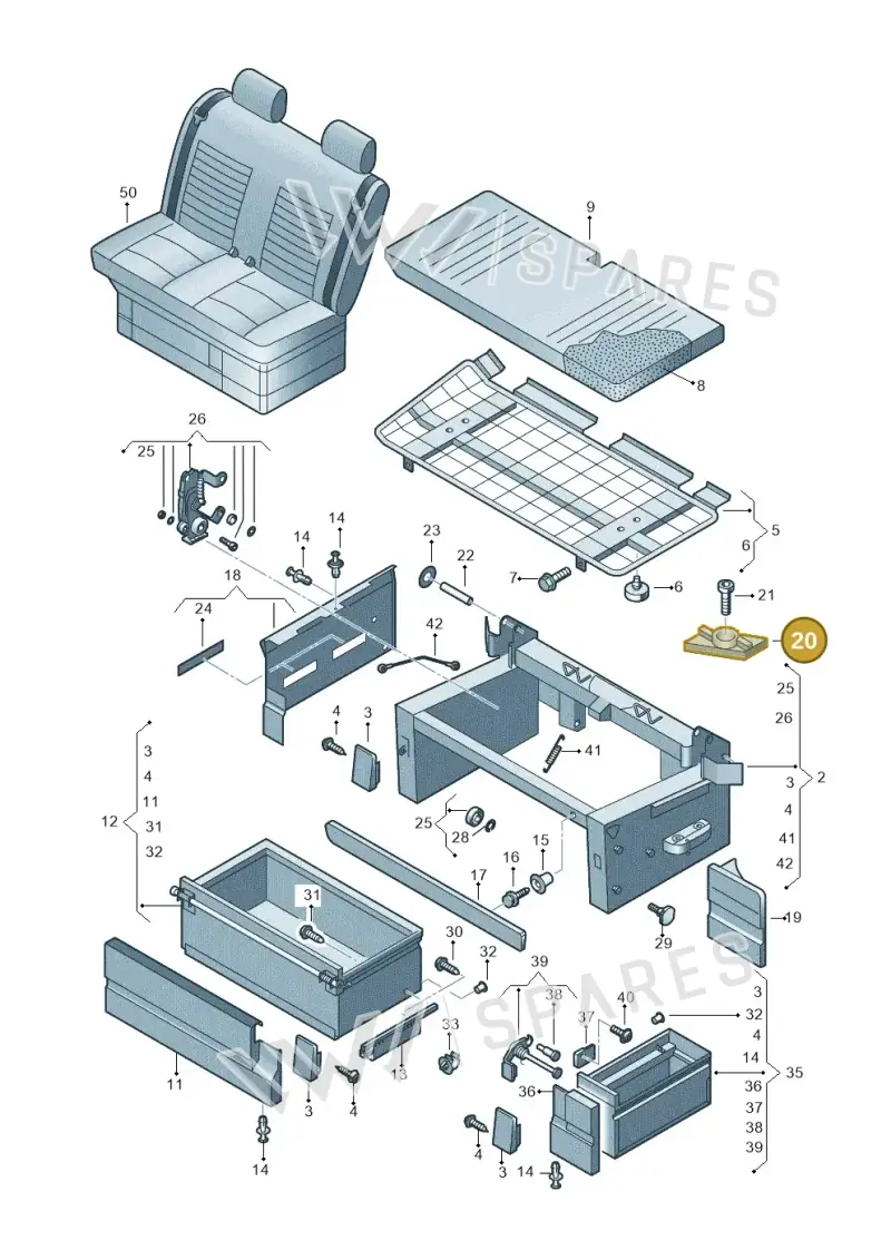 7E7068030 — Volkswagen Caravelle (2019-2024) diagram 452067300, position 20