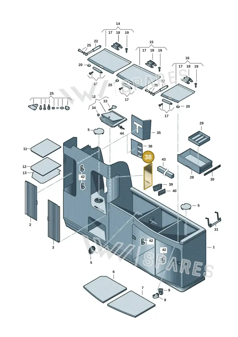 7E7068745 — Volkswagen California (2015-2019) diagram 613068005, position 38