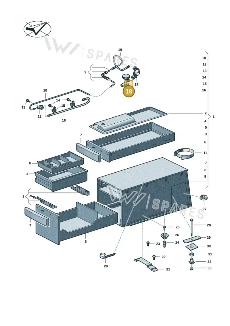 7E7070605 — Volkswagen Caddy Maxi Kombi (2020-2024) diagram 2ka068000, position 18