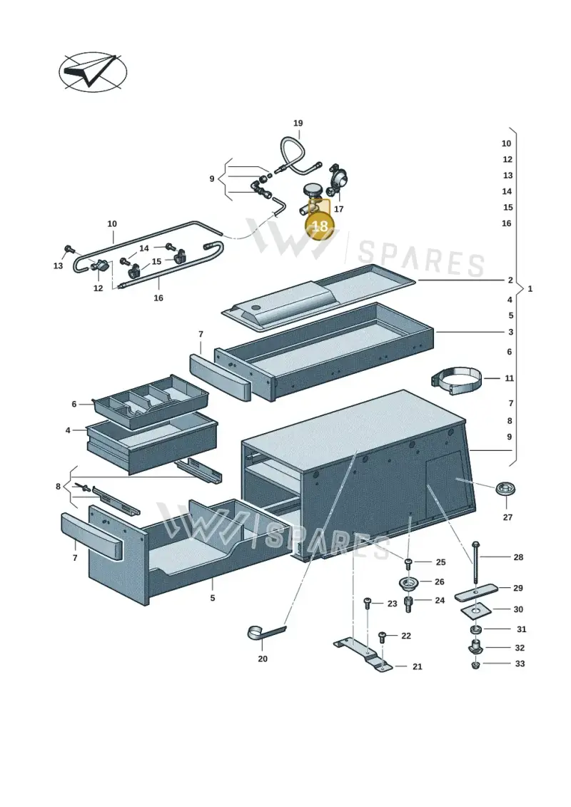 7E7070605A — Volkswagen Caddy Maxi Kombi (2020-2024) diagram 2ka068000, position 18