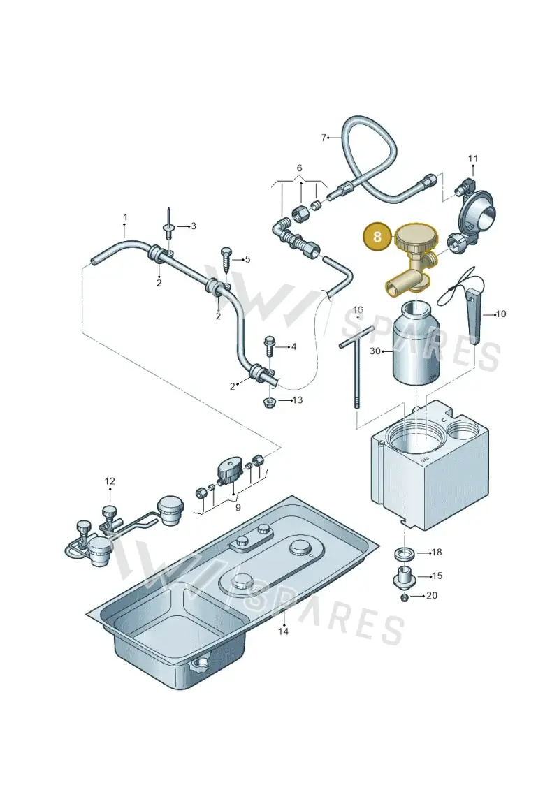7E7070605A — Volkswagen Caravelle (2019-2024) diagram 452068400, position 8