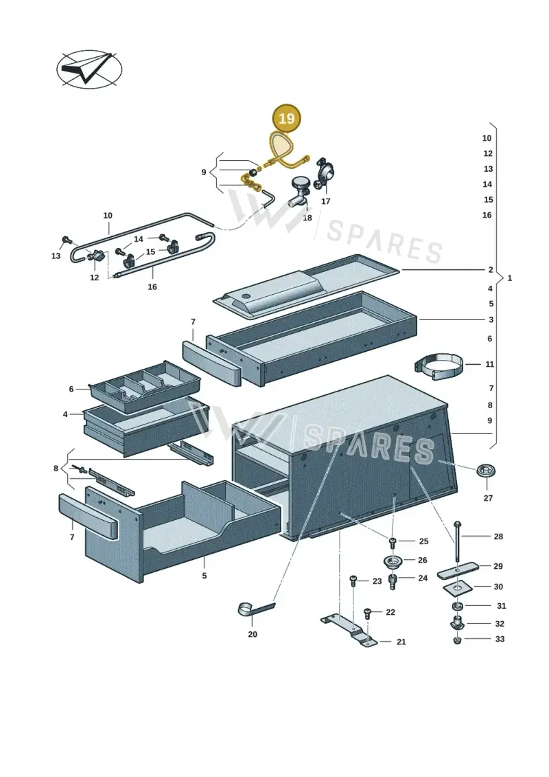 7E7070608D — Volkswagen Caddy Maxi Kombi (2020-2024) diagram 2ka068000, position 19