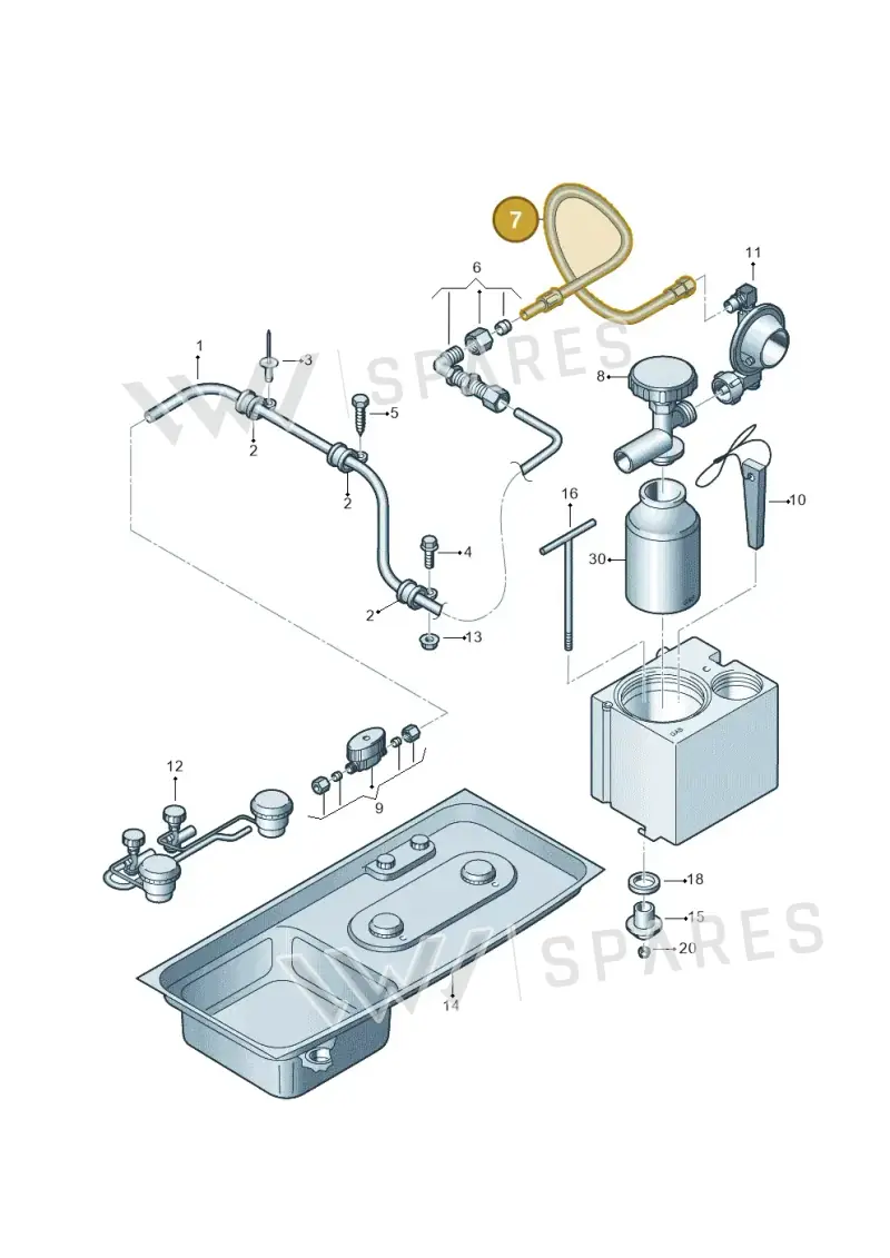 7E7070608D — Volkswagen Caravelle (2019-2024) diagram 452068400, position 7