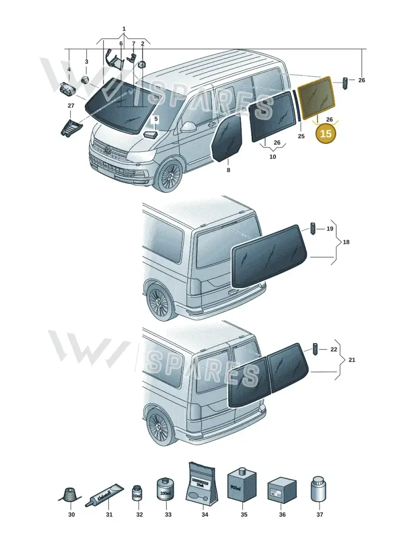 7E7845331FNVB — Volkswagen Caravelle (2019-2024) diagram 7ep845000, position 15