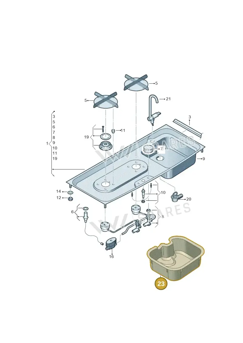 7E7860100 — Volkswagen Caravelle (2019-2024) diagram 733068110, position 23