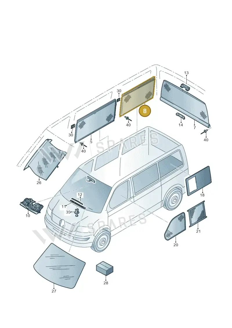 7E7861244 — Volkswagen Caravelle (2019-2024) diagram 7ep861015, position 8
