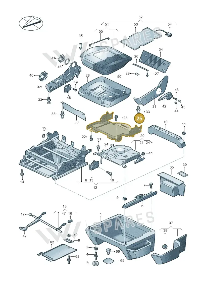7E7881033B01A — Volkswagen Transport. multivan (2019-2024) diagram 861881000, position 25