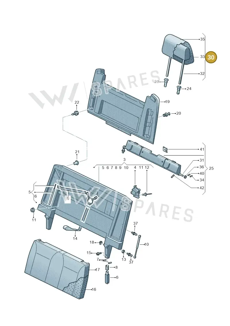 7E7883901CTL6 — Volkswagen Caravelle (2019-2024) diagram 871067360, position 30