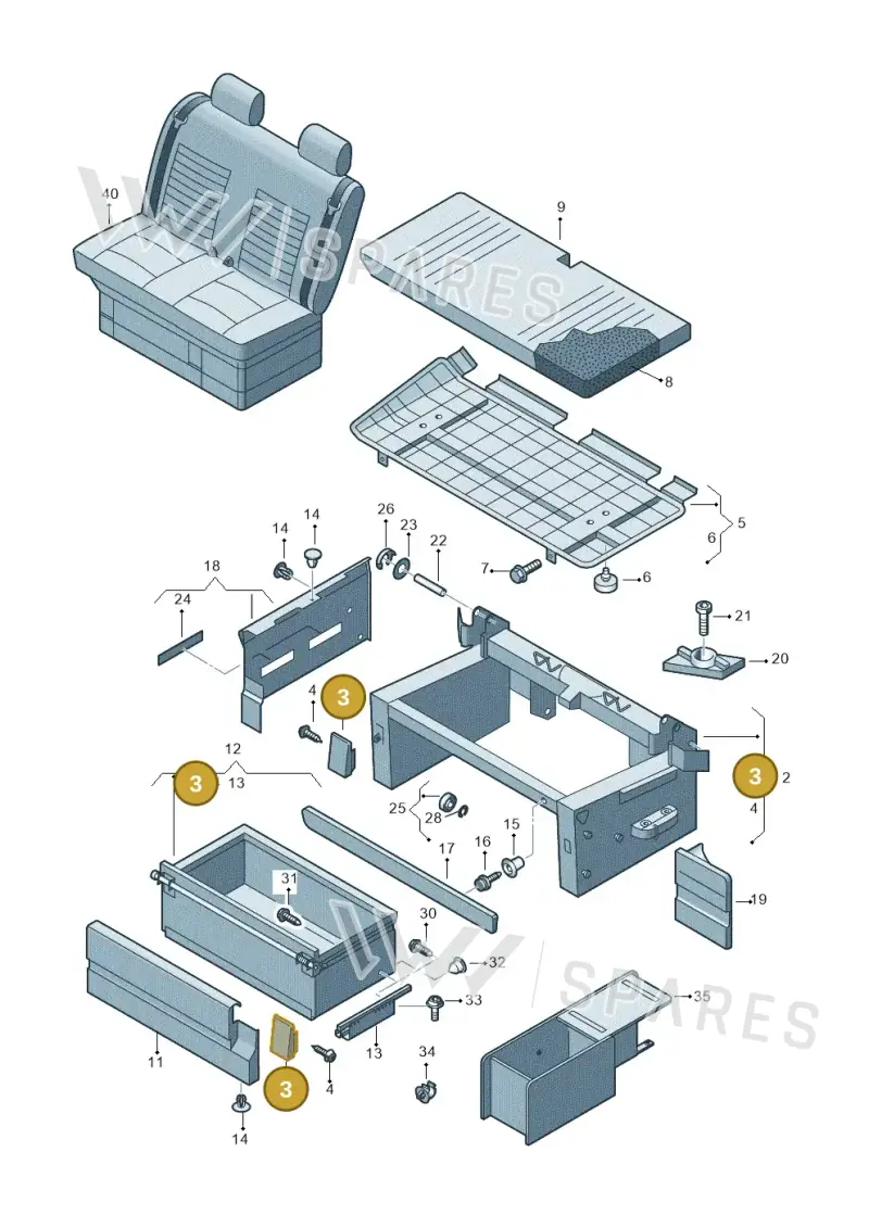 7E7885639 — Volkswagen Caravelle (2015-2019) diagram 731883500, position 3