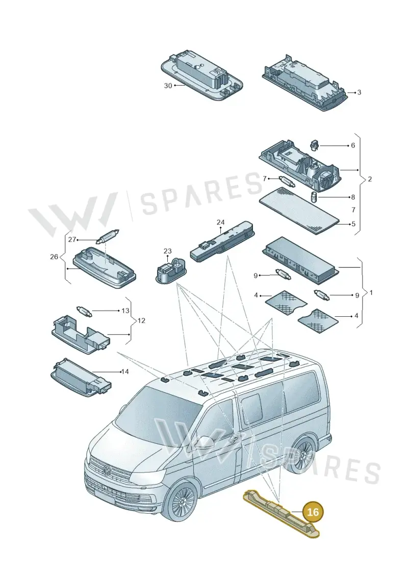 7E7947111 — Volkswagen Caravelle (2015-2019) diagram 861947020, position 16