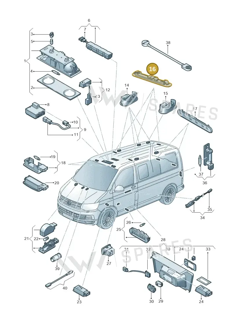 7E7947111 — Volkswagen California Camper (2015-2019) diagram 871947010, position 16