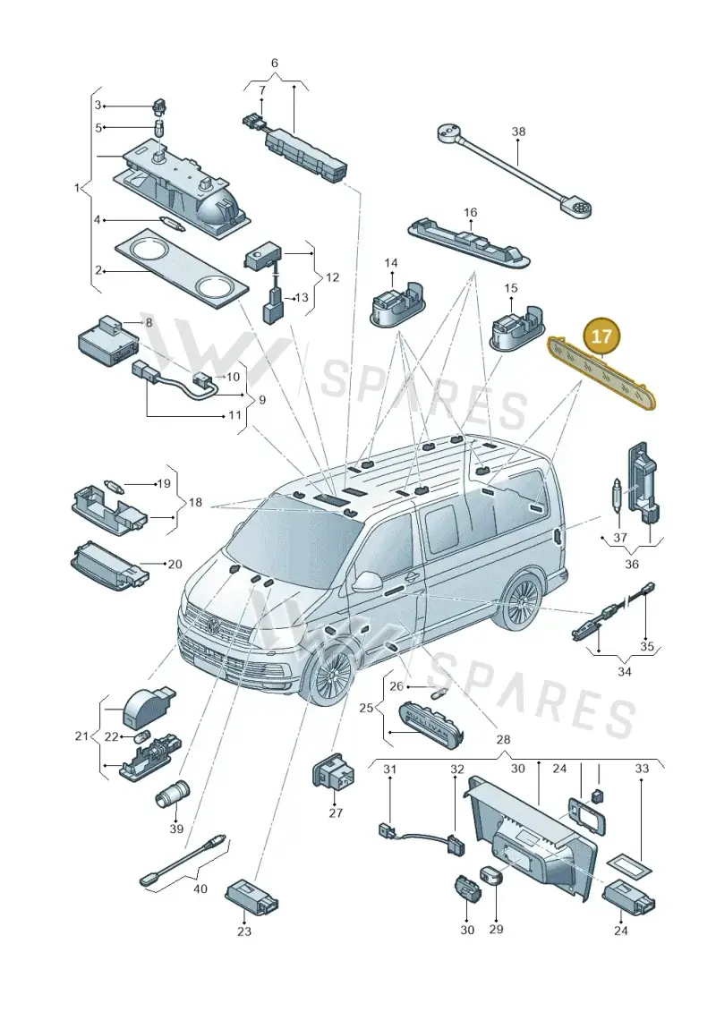 7E7947111A — Volkswagen California (2015-2019) diagram 871947010, position 17