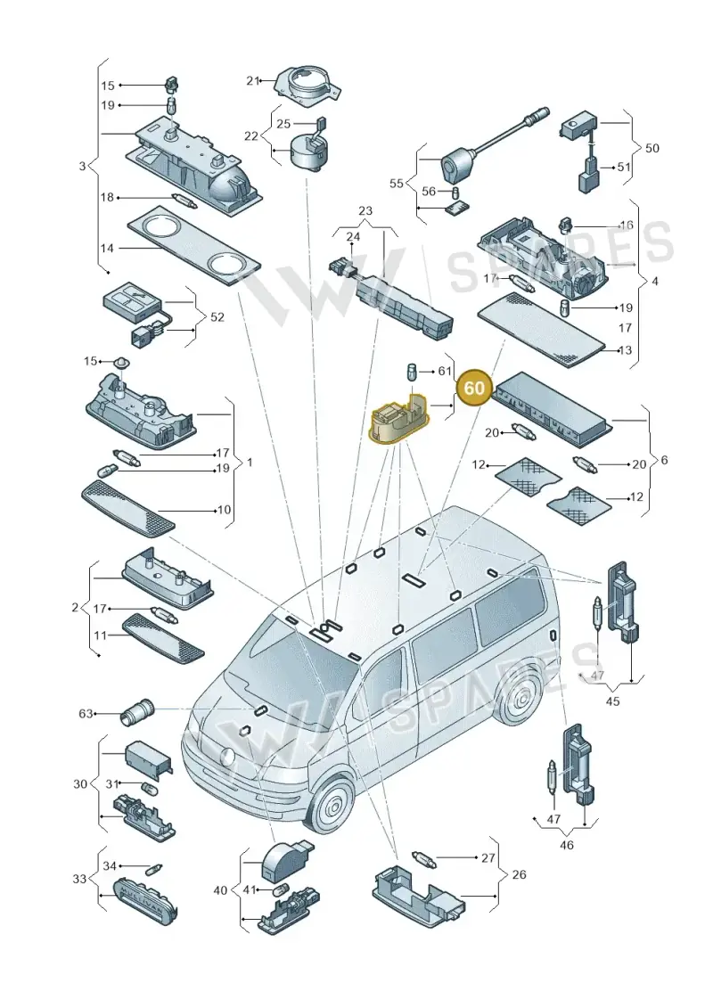 7E7947295F — Volkswagen Transp. caravelle (2008-2009) diagram 410947000, position 60